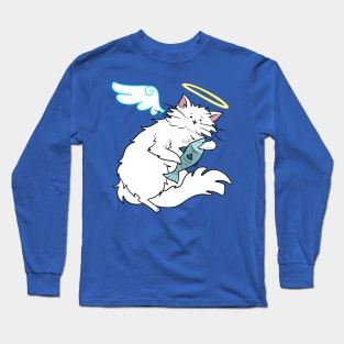 Fluffy White Kitty Cat Angel Long Sleeve T-Shirt